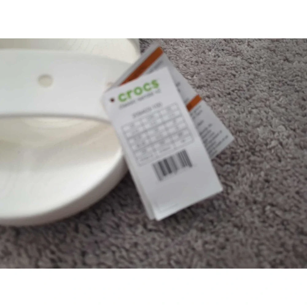 Crocs Slides Mens 13 White‎ Classic Sandal V2 Two Strap Croslite NWT